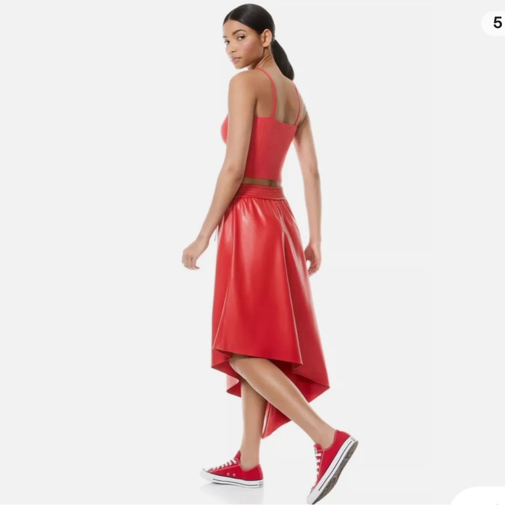 Alice + Olivia Lauretta Cami Knit Tank Top In Bright Poppy (red) Size Medium - Picture 11 of 16